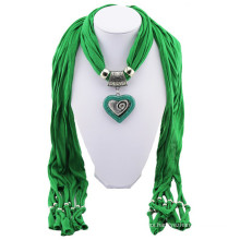China manufacture high quality printed stone necklace tassels plain pendant scarf wholesale
